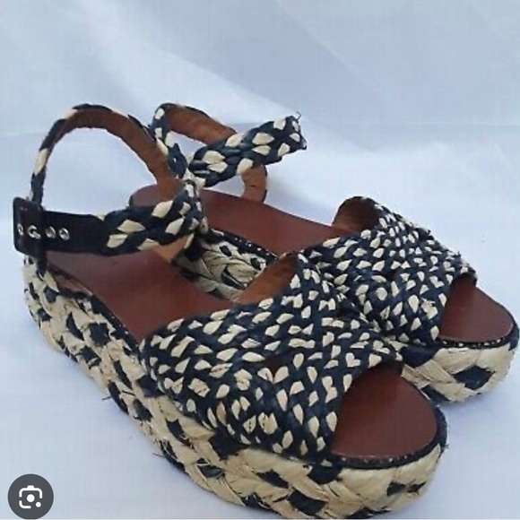 Authentic CLERGERIE Raffia Platform Sandals Size 36 - Picture 4 of 5